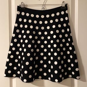 Spense black and white polka dot skirt knee length